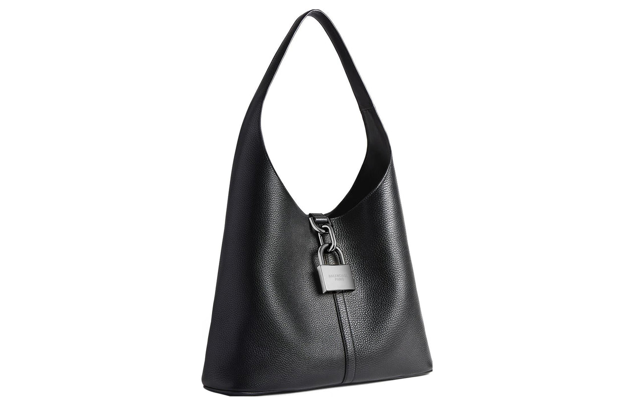 (WMNS) Balenciaga Locker Medium North-south Hobo Bag 'Black' 7716362AAWC1000