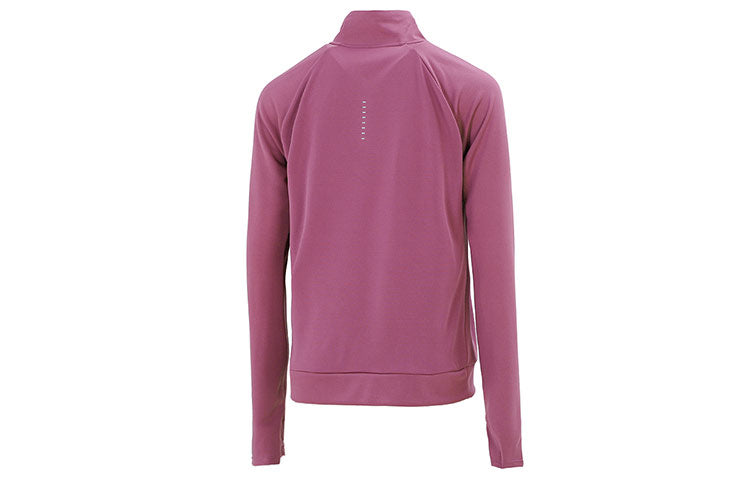 (WMNS) Nike DRI-FIT Half Zipper Quick Dry Reflective Sports Long Sleeves Deep Red T-Shirt DD6842-507