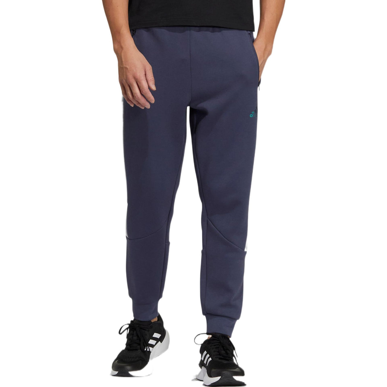 Men's adidas St Blok Knpnt Logo Printing Elastic Waistband Bundle Feet Sports Pants/Trousers/Joggers Blue HM2988