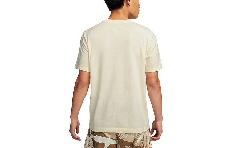 Men's Nike Dri-FIT Camouflage Logo Printing Casual Round Neck Short Sleeve Creamy White T-Shirt DR7562-113