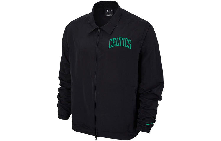 Nike NBA Lightweight Boston Celtics Alphabet Printing Zipper Woven Sports Jacket Black CN0750-010