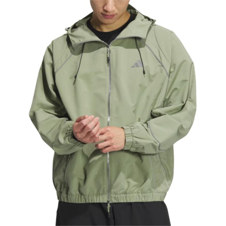 adidas FUSTL WOVEN logo Hooded Jacket Asia Sizing 'Sage Green' JI8741