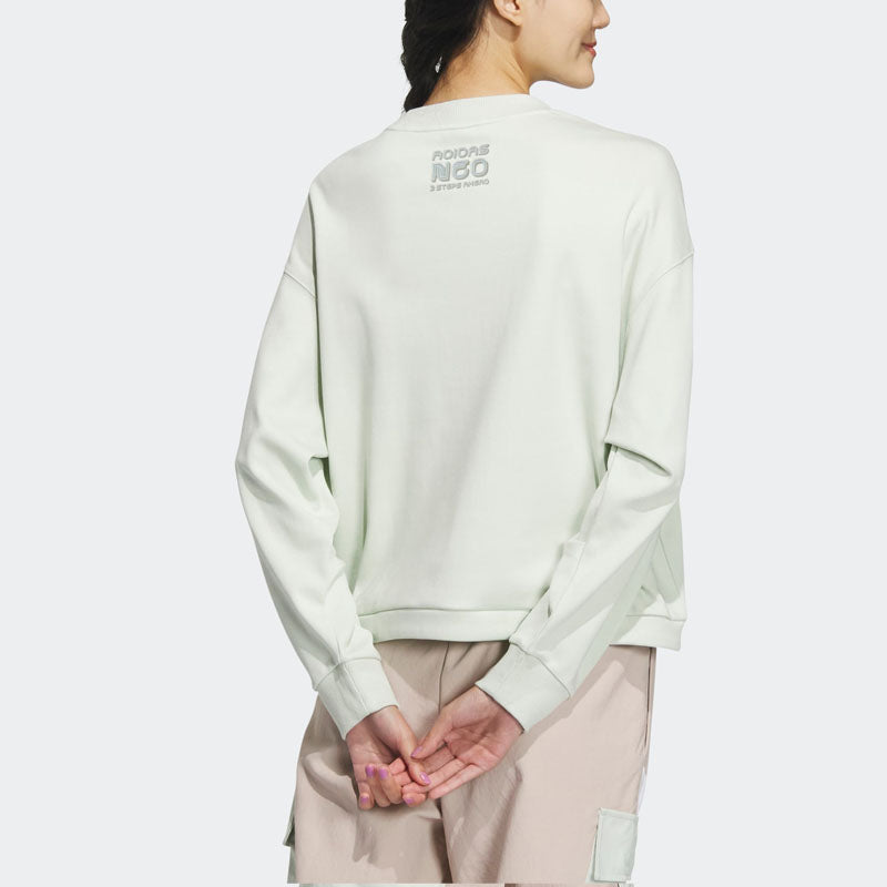 (WMNS) adidas neo Crewneck Sweatshirt 'White' IK3427