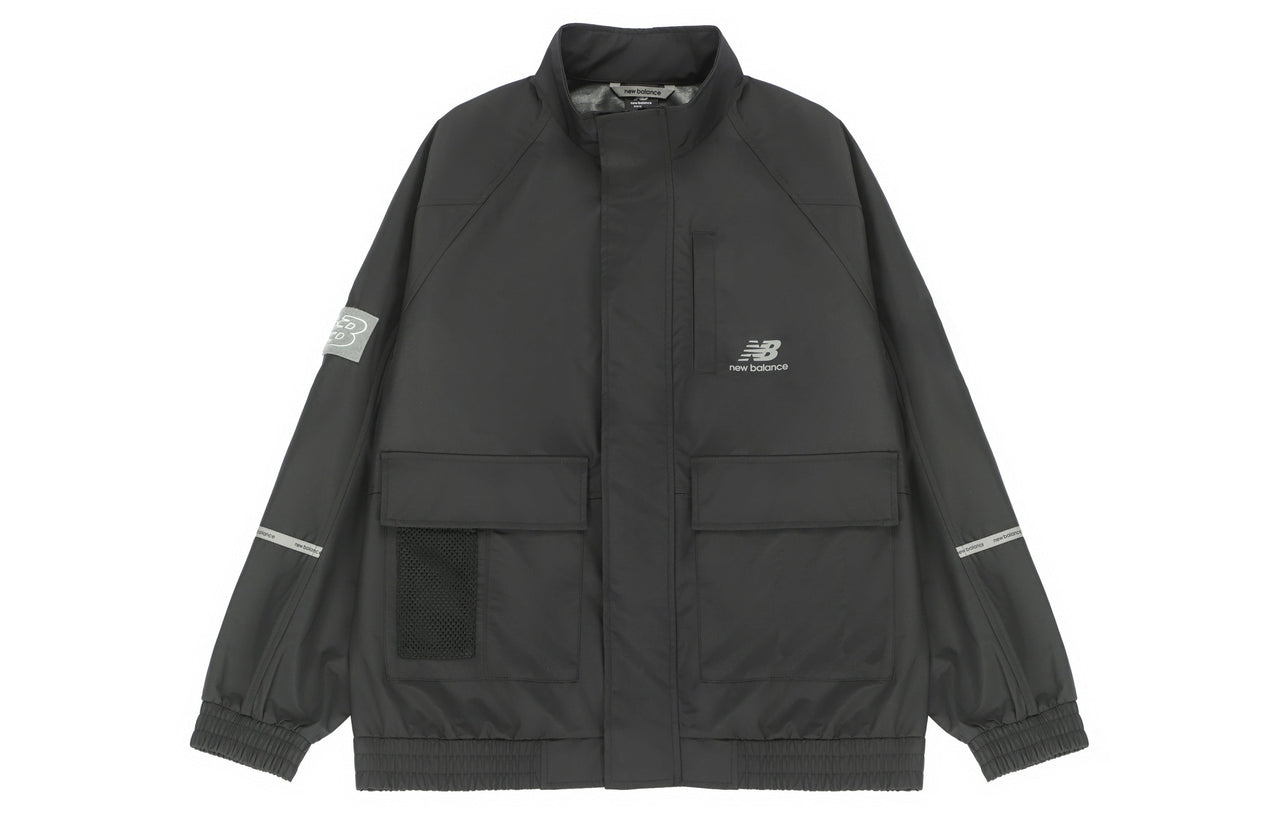 New Balance Men's New Balance Solid Color Woven Stand Collar Jacket Autumn Black AMJ21358-BK