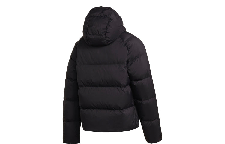 جاكيت adidas Puffer Down Jkt Outdoor Sports بغطاء رأس وأسفل أسود FT2484