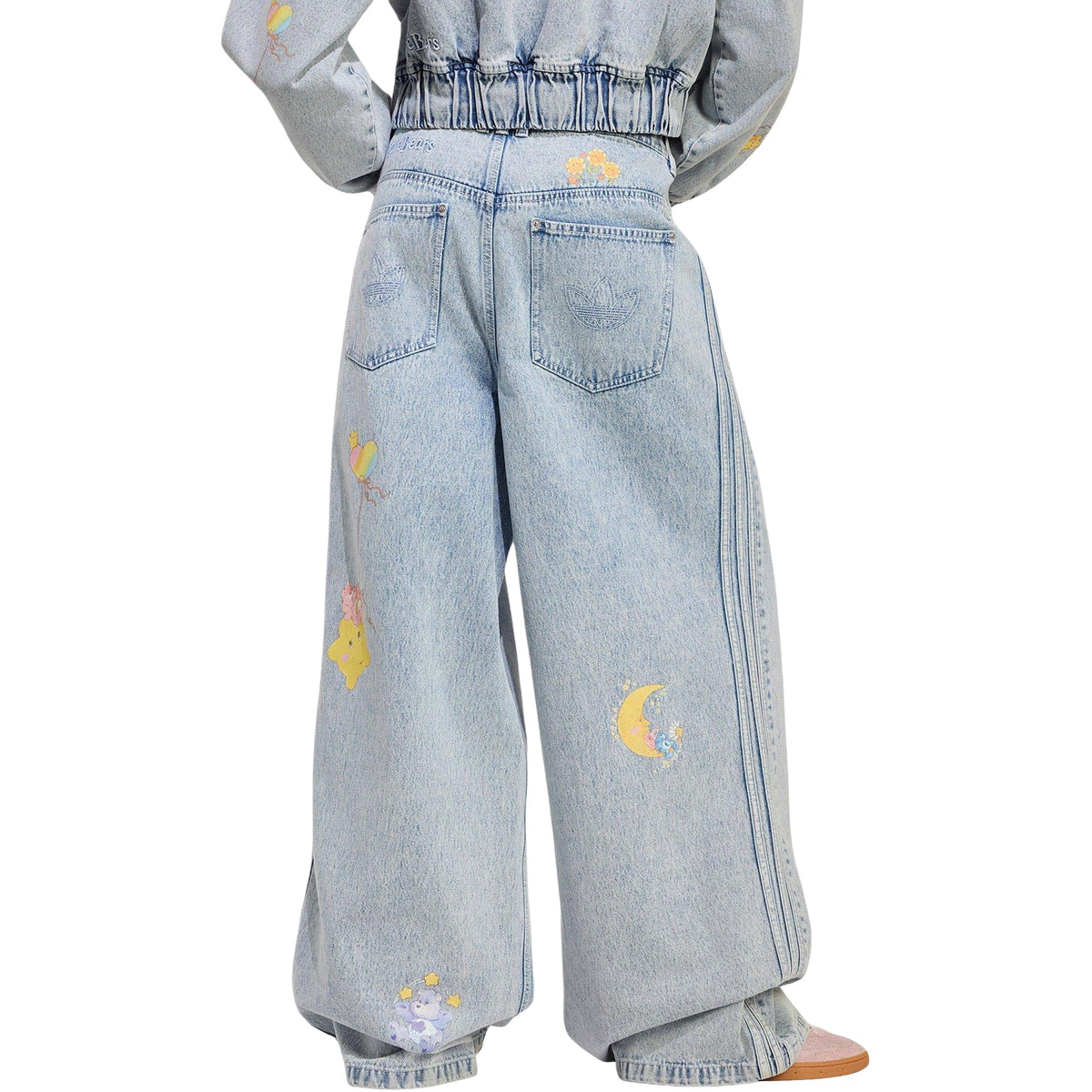 (WMNS) adidas Care Bears High-Rise Wide-Leg Denim Pants Asia Sizing 'Electric Sky' KQ6748
