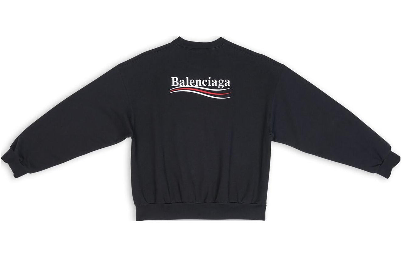 Balenciaga Political Campaign Crewneck Sweater 'Black' 697869TKVI91070