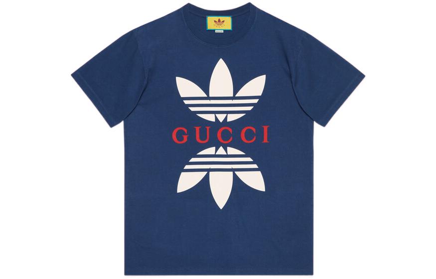 Gucci x adidas Cotton Jersey T-Shirt 'Cobalt Blue' 548334-XJEMJ-4622