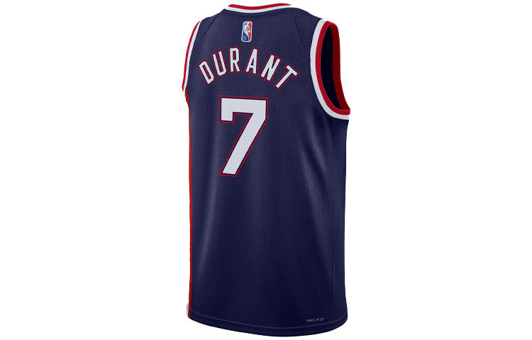 Men's Nike NBA 75 Anniversary Retro Basketball Jersey/Vest SW Fan Edition Brooklyn Nets Durant No. 7 Navy Blue DB4018-492