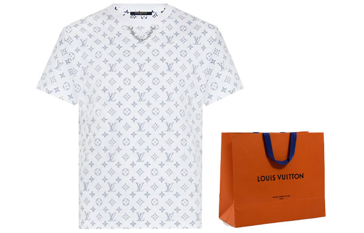 LOUIS VUITTON SS22 Collar Chain Logo Short Sleeve Unisex White 1A8QDG