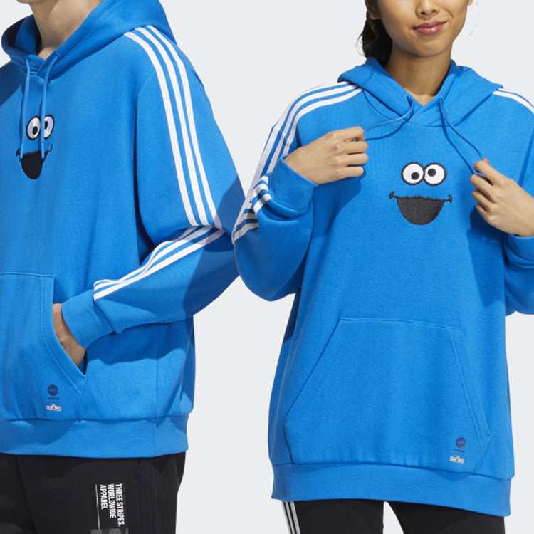 adidas neo x SESAME STREET Crossover U Ss Hdy Bird Chest Pattern Printing Pullover Blue HD7297