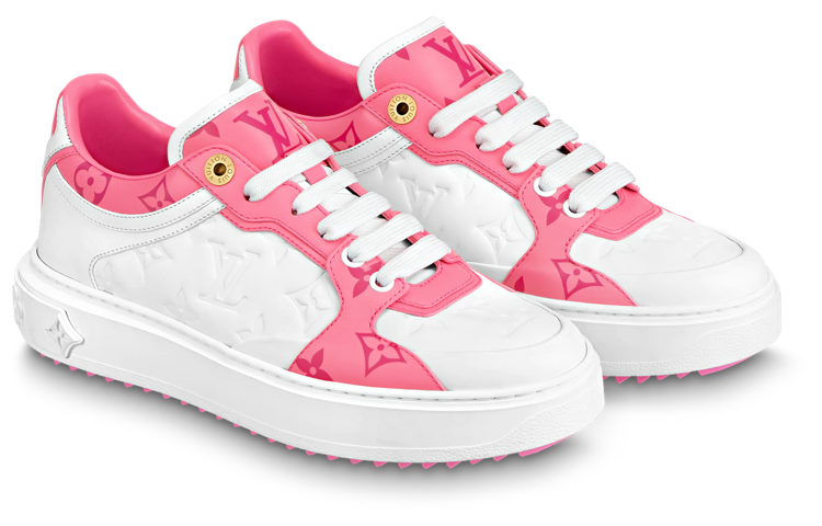 (WMNS) LOUIS VUITTON Time Out Sneakers 'White and Pink Monogram' 1AB33E