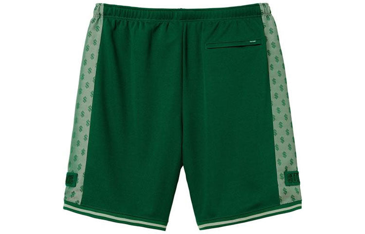 Supreme SS18 Monogram Short Dark Green US dollar Embroidered Athleisure Casual Sports Shorts Unisex SUP-SS18-425