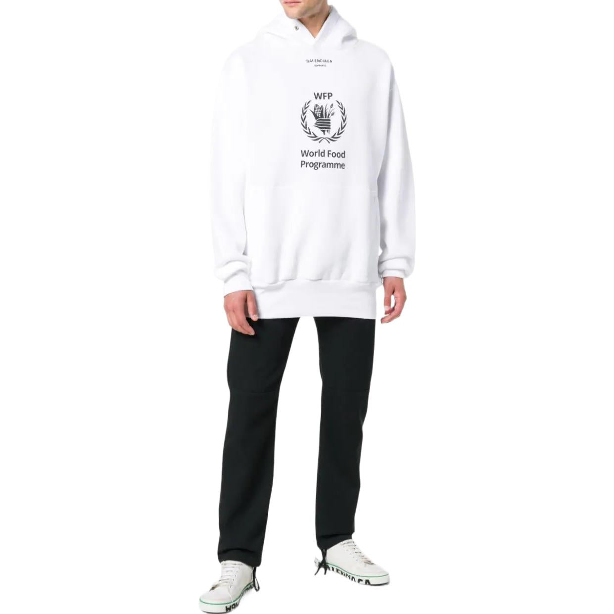 Balenciaga x World Food Programme Hoodie 'White Black' 541870TCV343307
