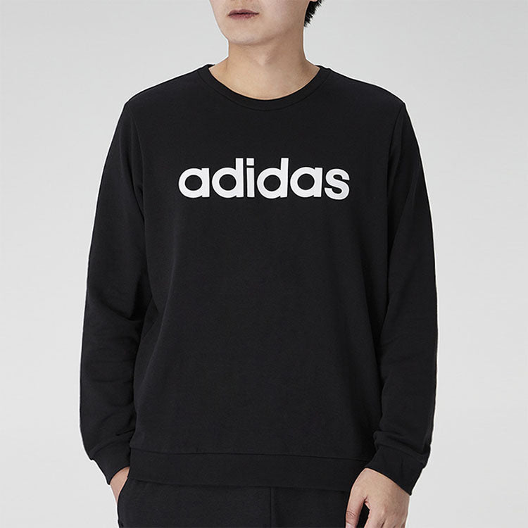 adidas Round Neck Casual Pullover Long Sleeves Black GP4873