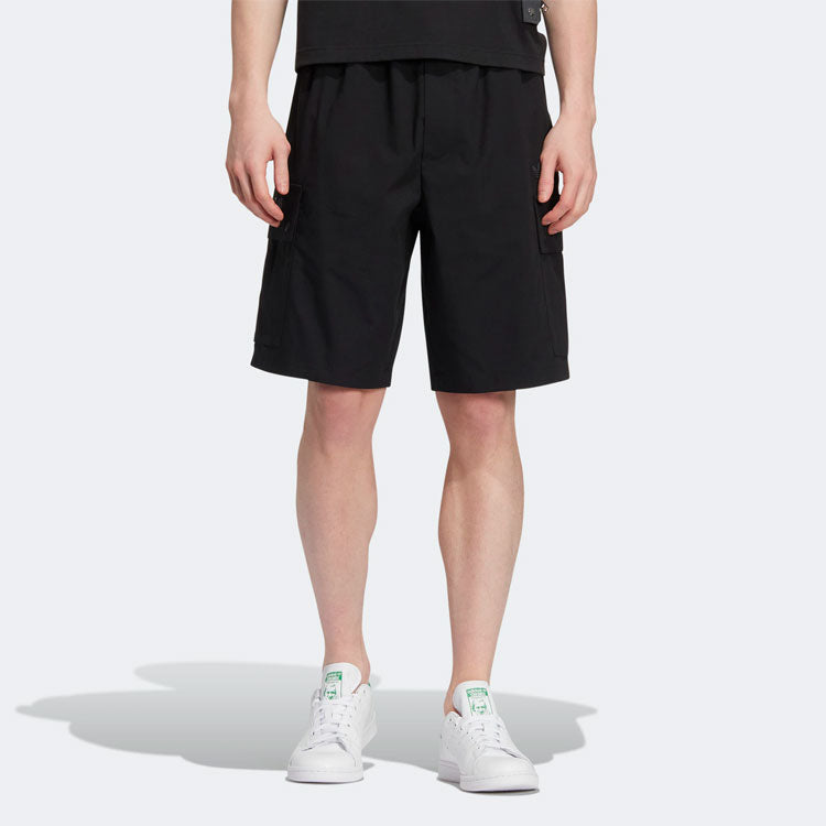 adidas originals x Charr Morita Crossover Logo Printing Straight Loose Shorts Black HR3466