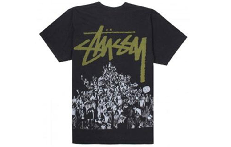 Stussy Beach Mob Printing Short Sleeve Unisex Black 1904278
