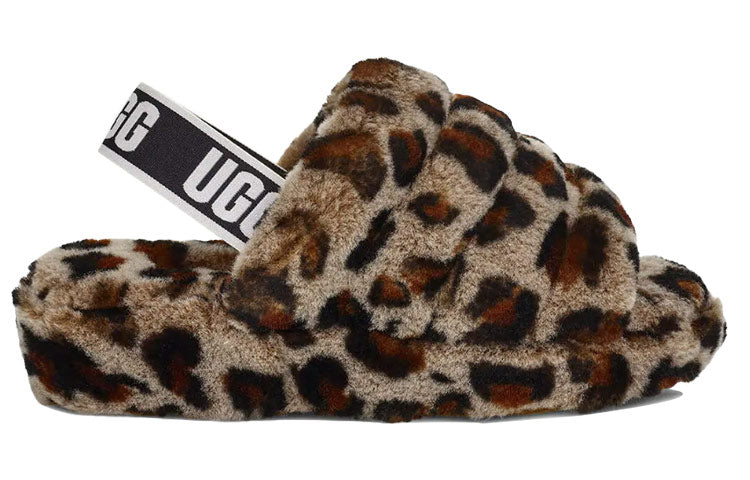 (WMNS) UGG Fluff Yeah Leopard Slipper Leopard print 1106252-AMP