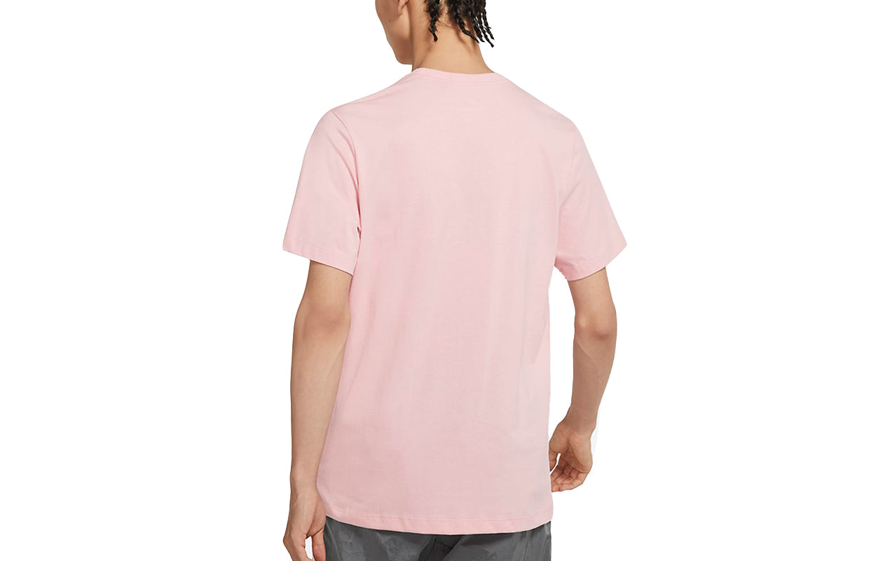 Nike Sportswear Club Embroidered Small Round Neck Breathable logo Short Sleeve Pink Red Pinkred AR4999-630