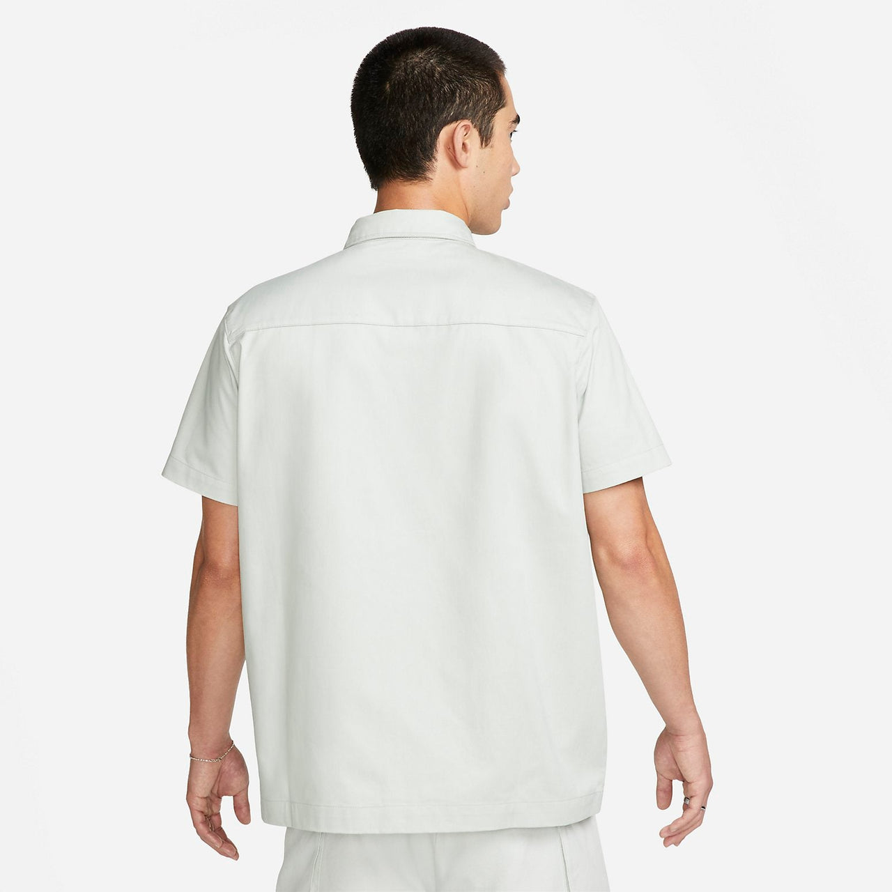 Nike Life Woven Military Short-Sleeve Button-Down Shirt 'Light Silver' DX3341-034