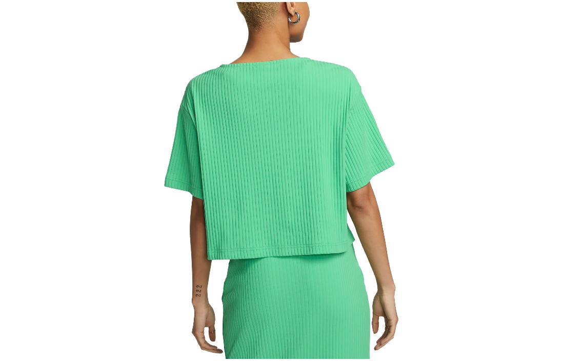 (WMNS) Nike Sportswear Ribbed Jersey Short-Sleeve Top 'Green Apple Color' DV7871-363