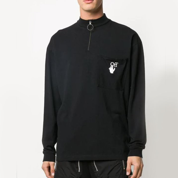Off-White Logo Printing Long Sleeves Sports Black OMAB031F20FAB0021001