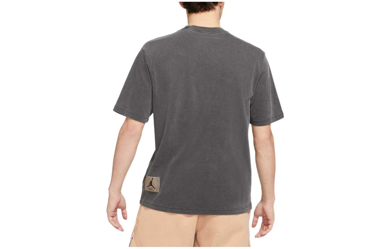 Men's Jordan Character Basketball Offset Printing Round Neck Short Sleeve Black T-Shirt DA9892-010