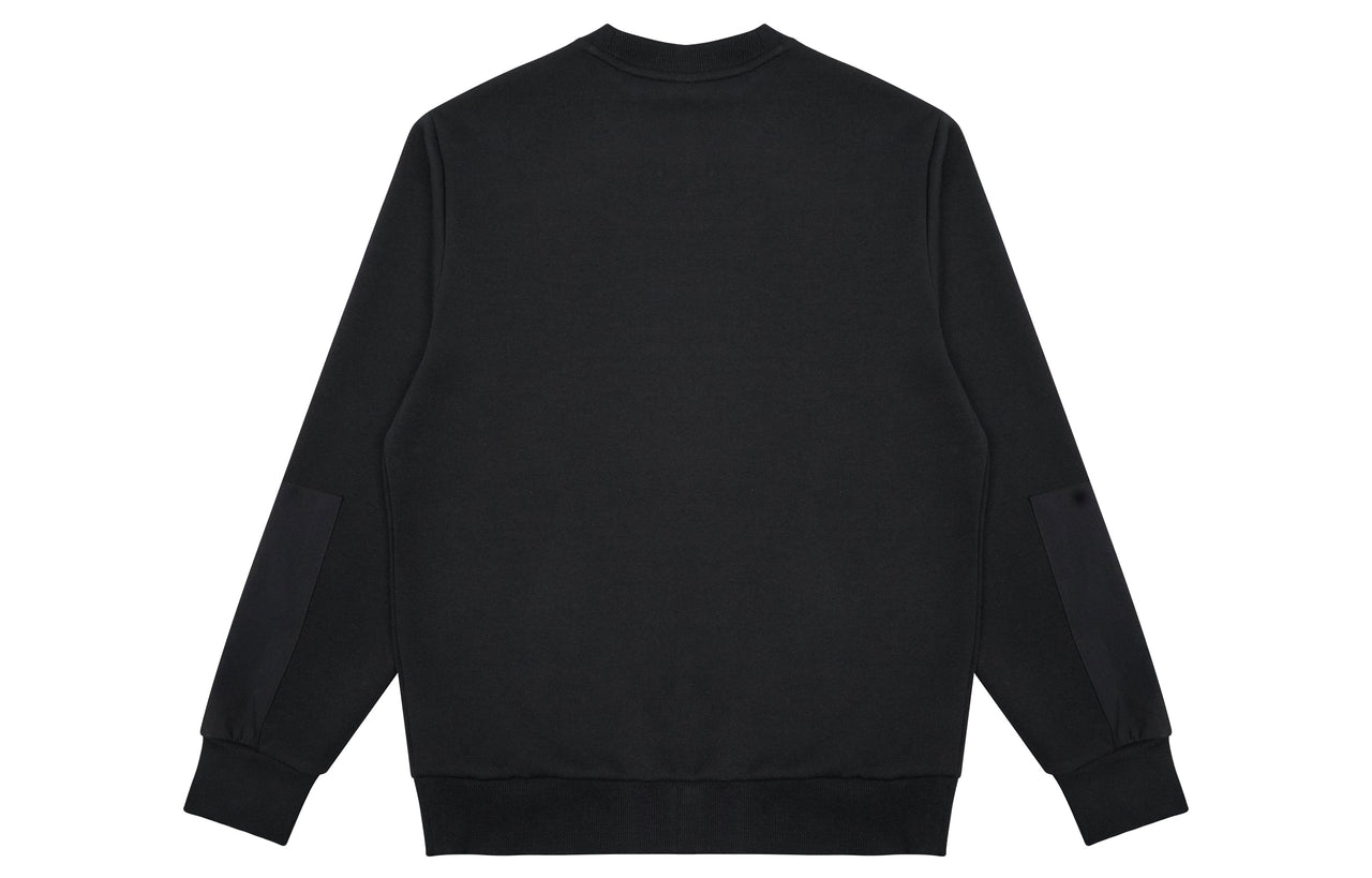 New Balance Pocket Splicing Knit Sports Round Neck Pullover Couple Style Black AMT13378-BK