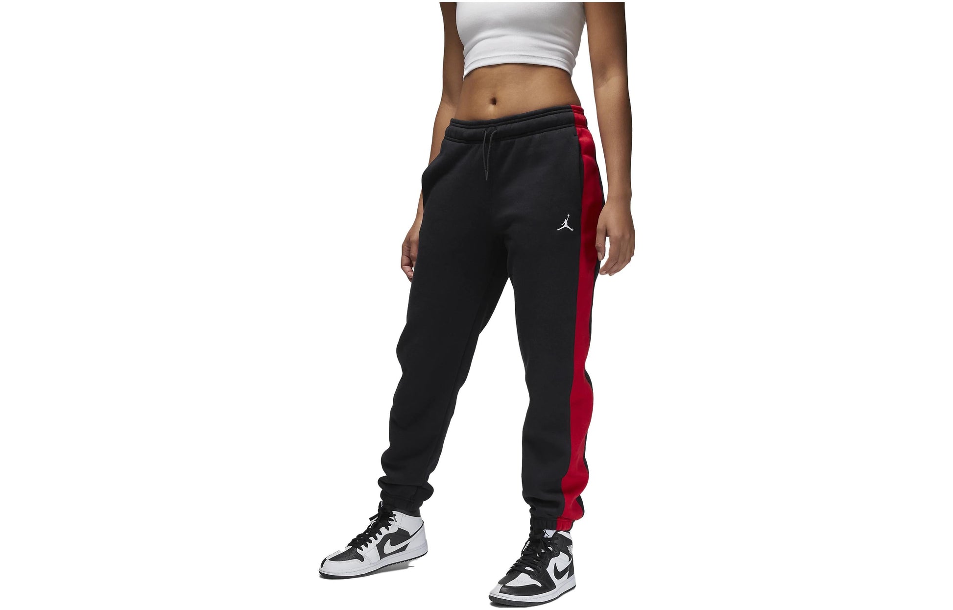 (WMNS) Air Jordan Brooklyn Sweatpants 'Black Red White' FB5171-010