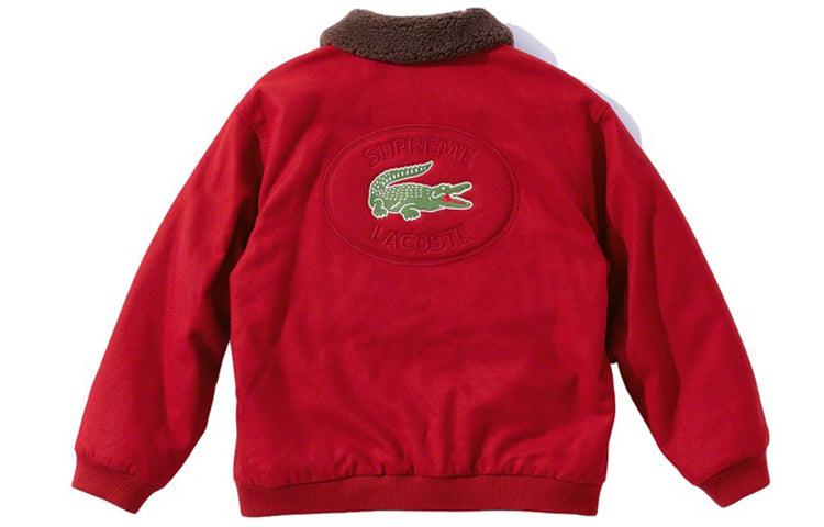 Supreme LACOSTE Wool Bomber Jacket 'Red' SUP-FW19-531