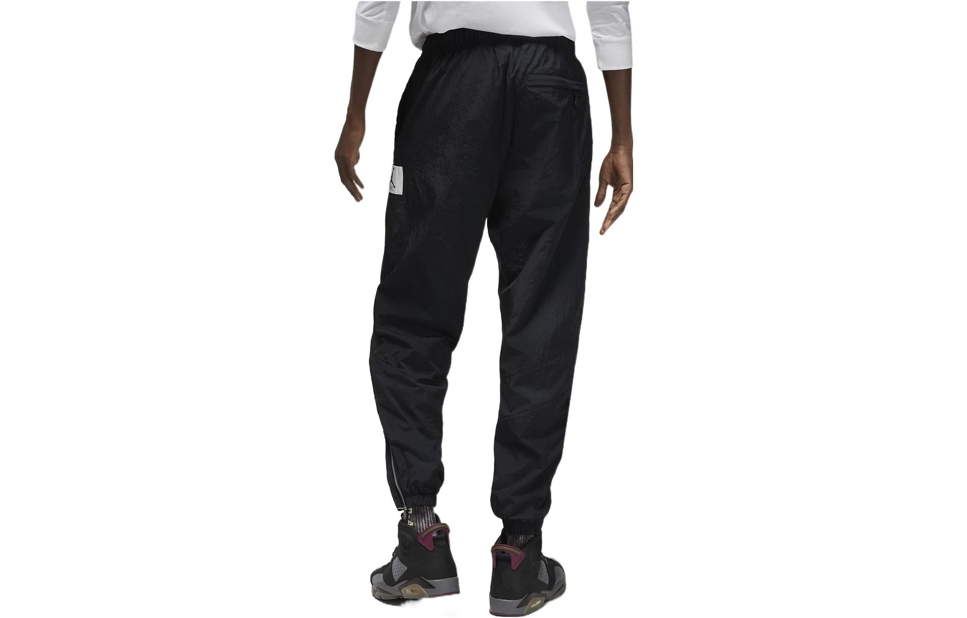 Air Jordan Solid Color Label Elastic Waistband Joggers Men's Black DQ7474-010