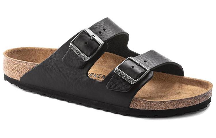 Birkenstock Arizona Grip Leather Sandals 'Vintage Wood Black' 1023115