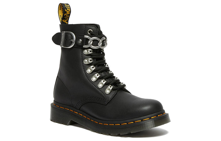 (WMNS) Dr. Martens 1460 Pascal Chain Leather Lace Up Boot 'Black' 27266001