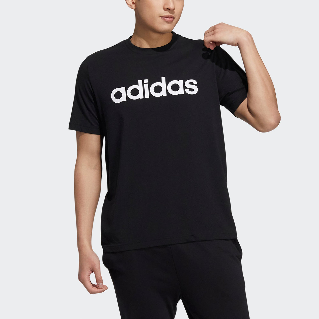adidas neo Ce Logo Tee Logo Print Running Short Sleeves T Shirt Men s Black H16311