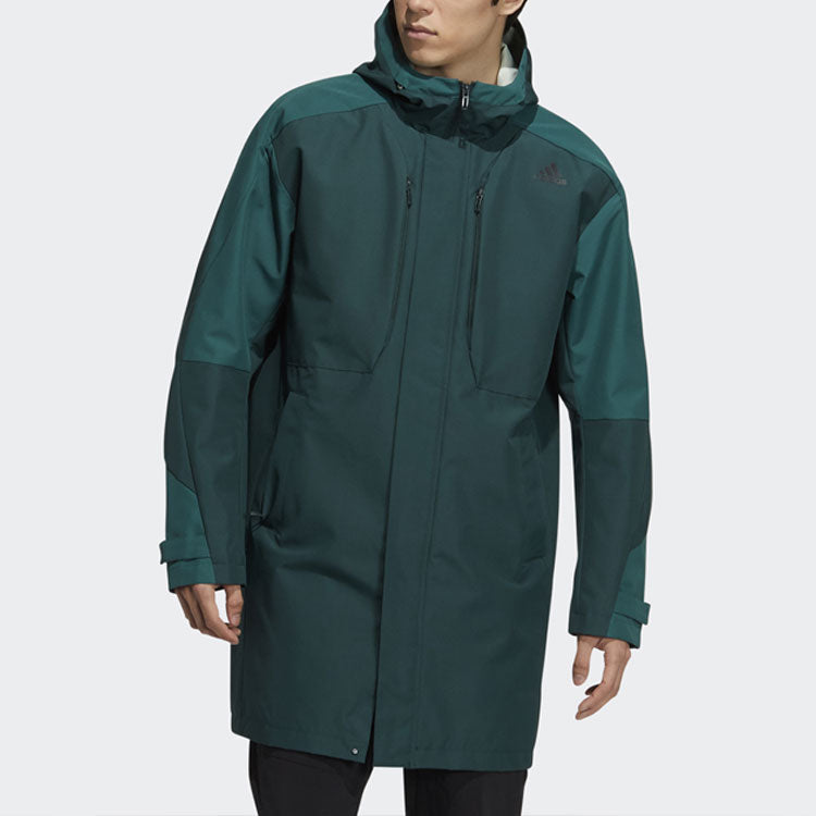 adidas Elastic hooded Zipper Logo Jacket Green H39268