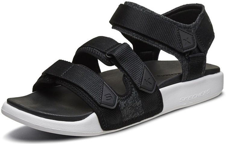 Skechers Velcro Outdoor Sports Black White Sandals 666081-BKW