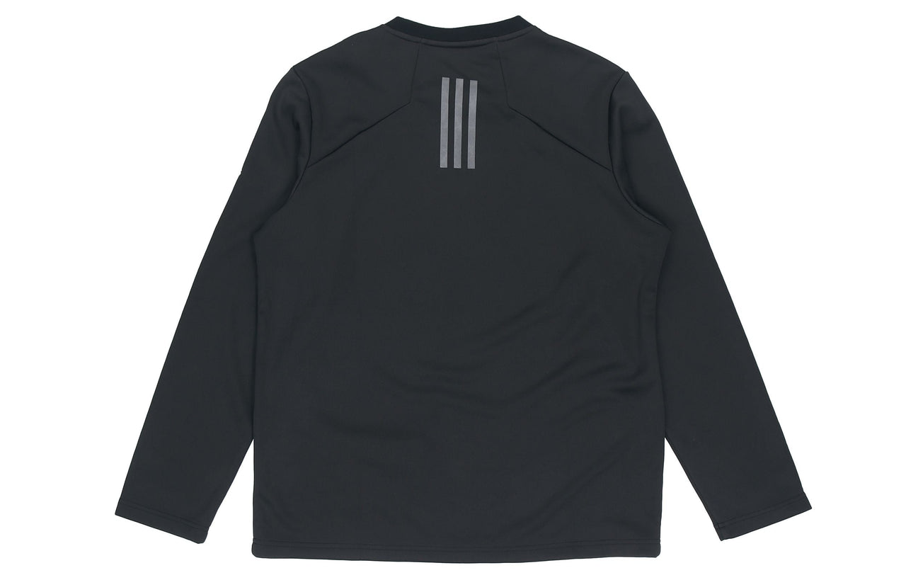 adidas Perfom Fl Cr Sw Fleece Lined Stay Warm Solid Color Casual Sports Round Neck Pullover Black GV3513