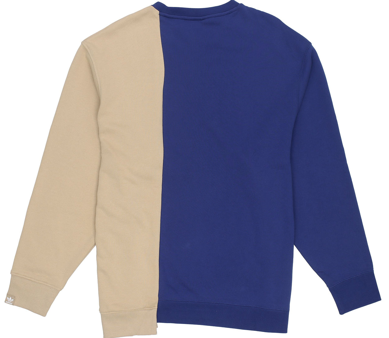 Men's adidas originals Mr Crew Logo Printing Colorblock Irregular Round Neck Pullover Autumn Blue HC0380