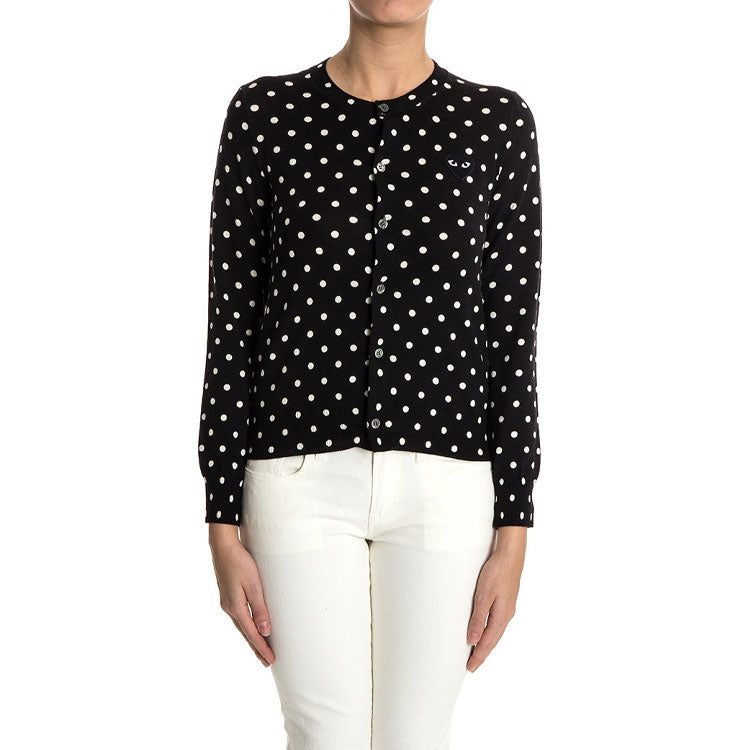 (WMNS) COMME des GARCONS PLAY Polka Dot Cardigan Black Emblem 'Black' AZ-N037-051-1