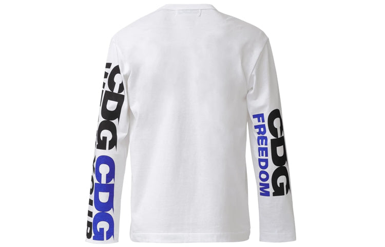 COMME des GARCONS CDG sleeve Blue Black Long Sleeves Unisex White CDG007
