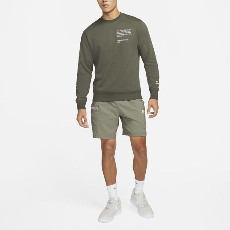 Nike Swoosh Athleisure Casual Sports Sweatshirt 'Olive Green' DJ0466-380