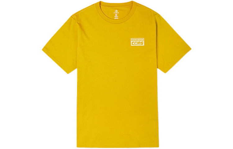 Men's Converse Alphabet Logo Printing Retro Casual Short Sleeve Yellow 10021134-A04