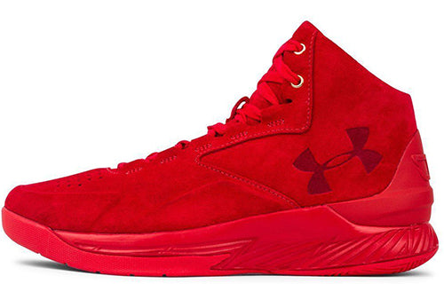Under Armour Curry 1 Lux Mid Suede 'Triple Red' 1298701-600
