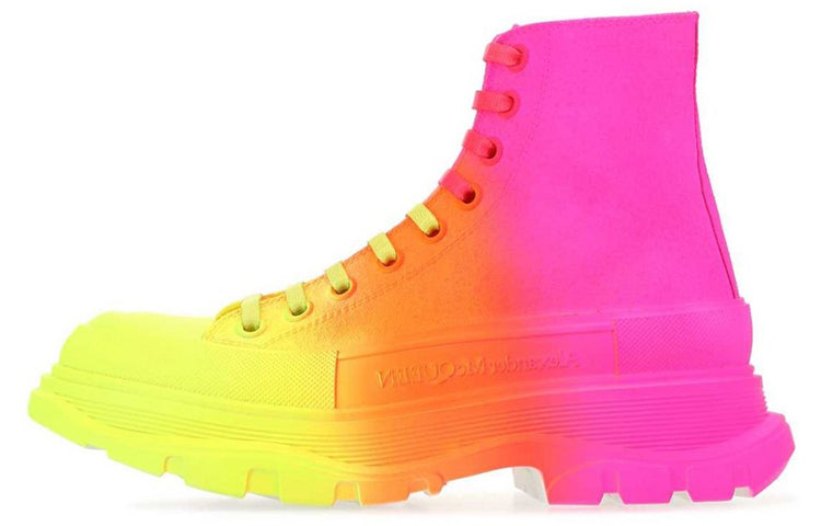 (WMNS) Alexander McQueen Tread Slick Boots 'Yellow Orange Pink' 685697W4MVS7115