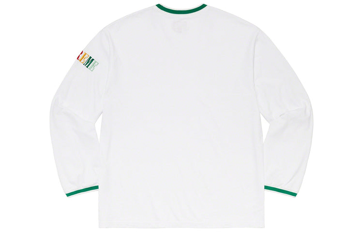 Supreme Multi Color Logo L/S Top 'White Green' SUP-FW20-276