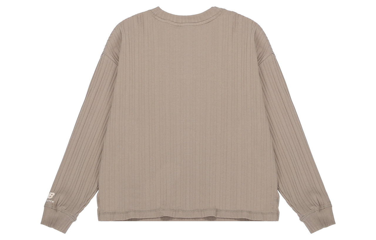 (WMNS) New Balance Casual Rib-Knit Top 'Brown' AWT23319-DRI