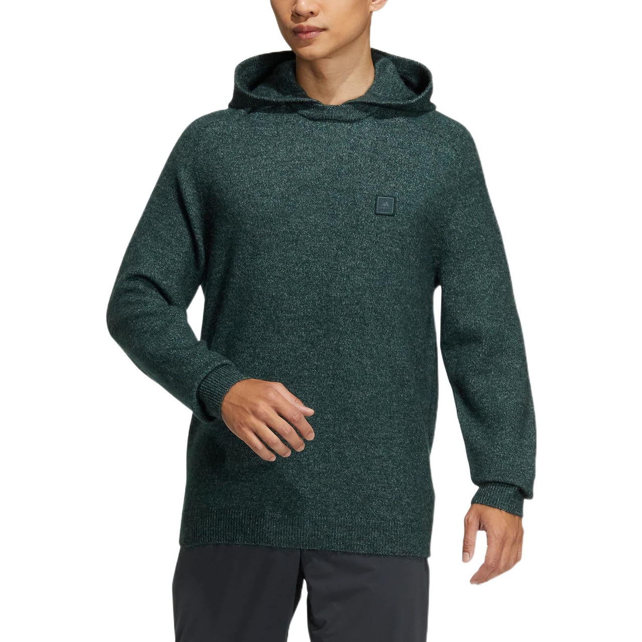 Men's adidas Gt Wool Hd Embroidered Label Logo Hooded Long Sleeves Green HG3234