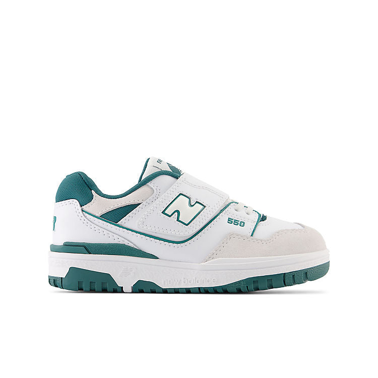 (PS) New Balance 550 Bungee Lace with Top Strap 'White Vintage Teal' PHB550TA