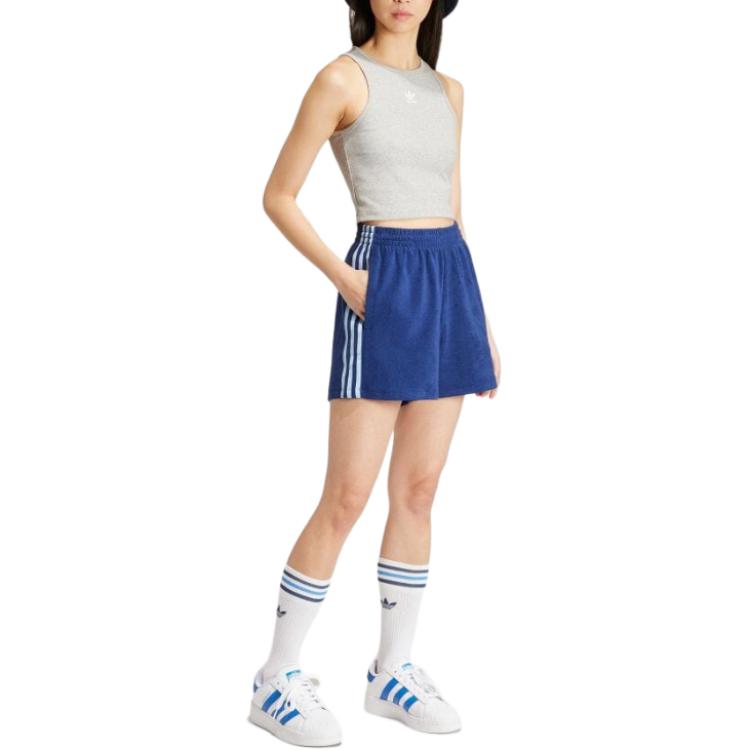 (WMNS) adidas Terry Shorts Asia Sizing 'Navy Blue' IR7472