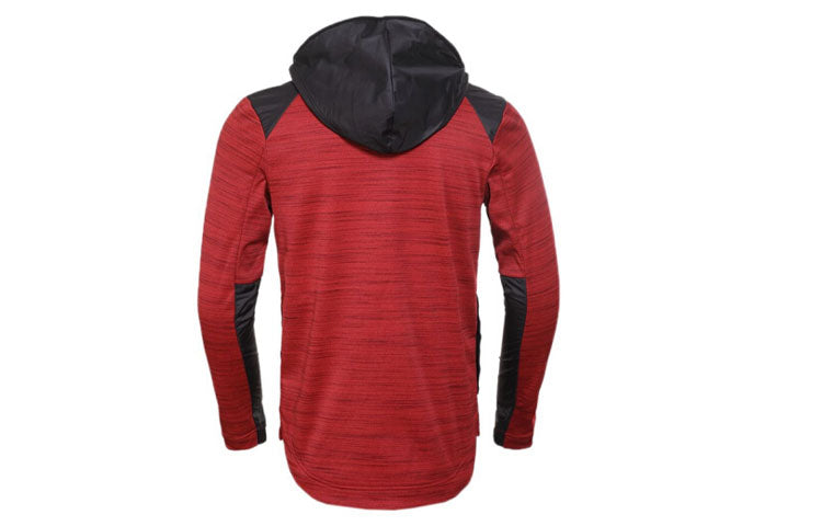 Nike Dri-FIT Basketball Sports Splicing Fleece Lined Knit Hooded Jacket Red 857045-657